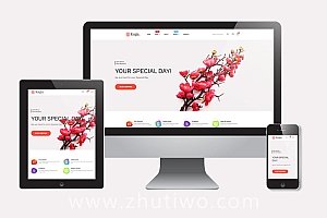 美丽漂亮的鲜花在线销售网站模板 鲜花商城模版