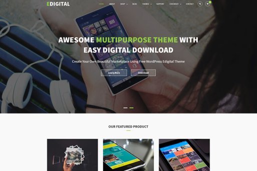 数字产品交易wordpress模版 多功能大气主题