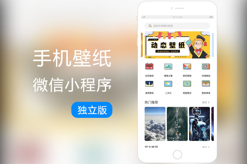 手机壁纸小程序源码 带视频安装教程