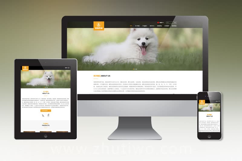 pbootcms响应式大气宠物食品动物网站模板 HTML5猫粮狗粮网站源码下载