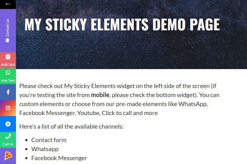 My Sticky Elements Pro演示